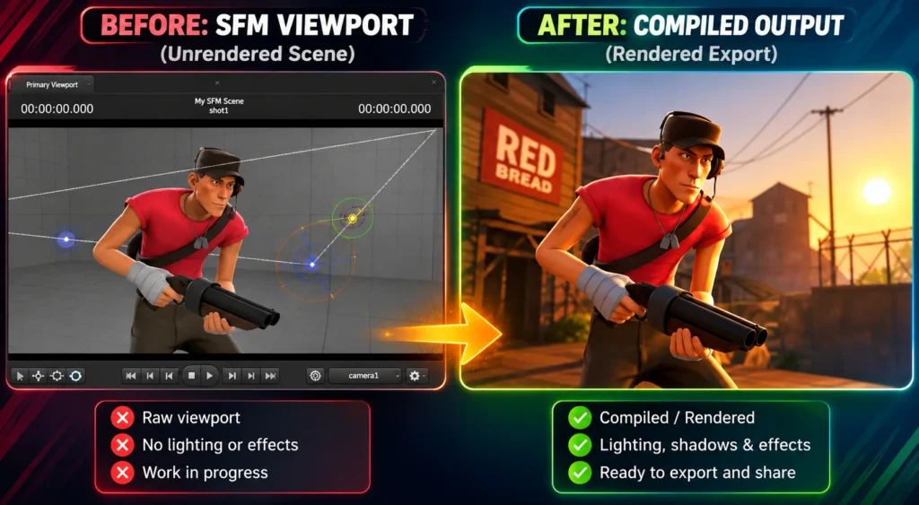 SFMCompile: The Ultimate Guide to Compiling in Source Filmmaker 4 sfm compile output before and after